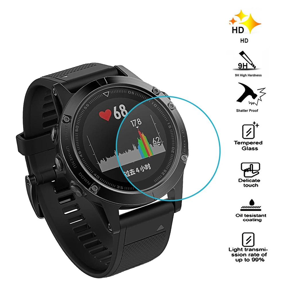 

Gosear 9H Premium HD Protect Tempered Glass Screen Protector Film for Garmin Fenix 5 5S S Fenix5 Fenix5S 5 S Smart Watch