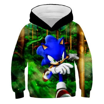 

2020 3d baby Hoodies Kids Children Super Sonic Cartoon Sonic the Hedgehog boys Clothes Sweatshirt Harajuku streetwear Tops