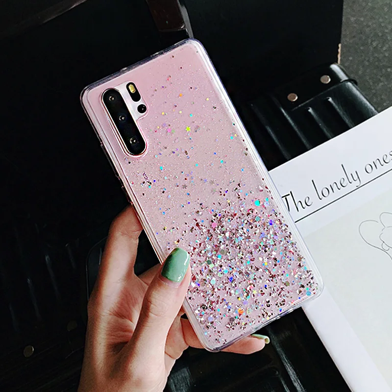 Блестящий чехол со звездами для huawei P30 Lite P20 Pro P10 Plus, силиконовый прозрачный чехол для телефона huawei P30 Pro, роскошный чехол
