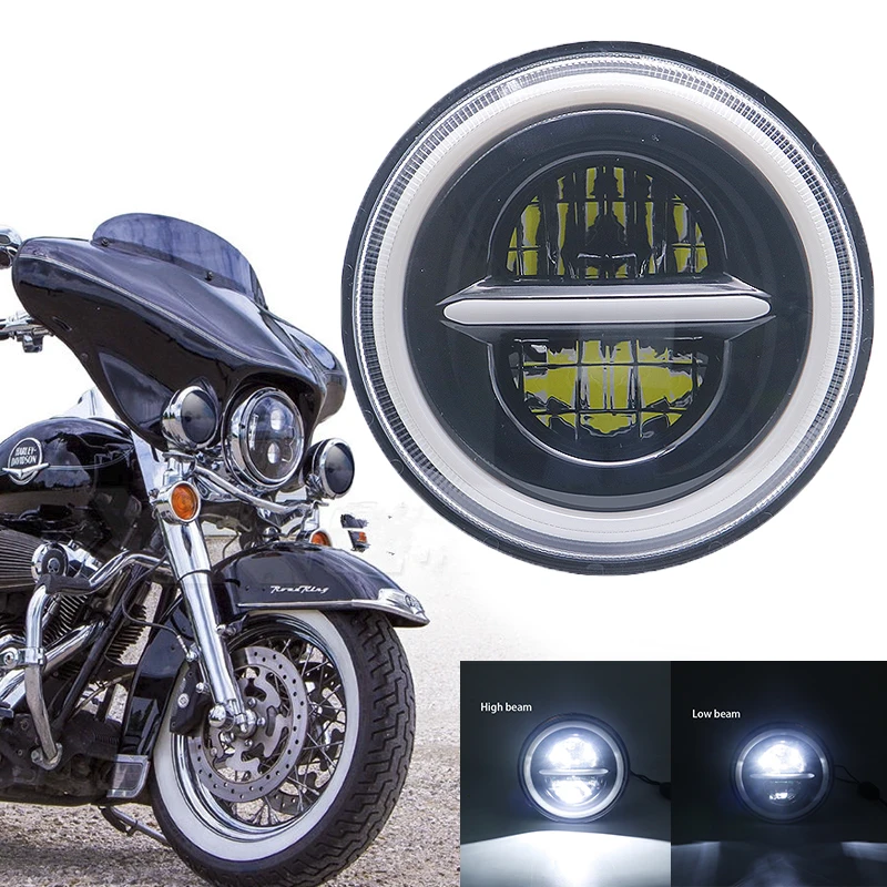 7 inch LED Headlight Motorcycle Headlamp for Touring Street Glide Road King Ultra Classic Electra Jeep Wrangler JK | Автомобили и
