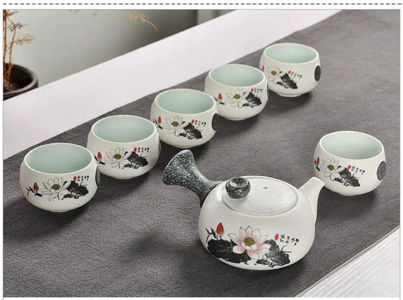Китайский чайный набор кунг-фу белый керамический портативный чайник фарфоровый чайный сервиз гайванские чашки для чая церемонии чая чайник