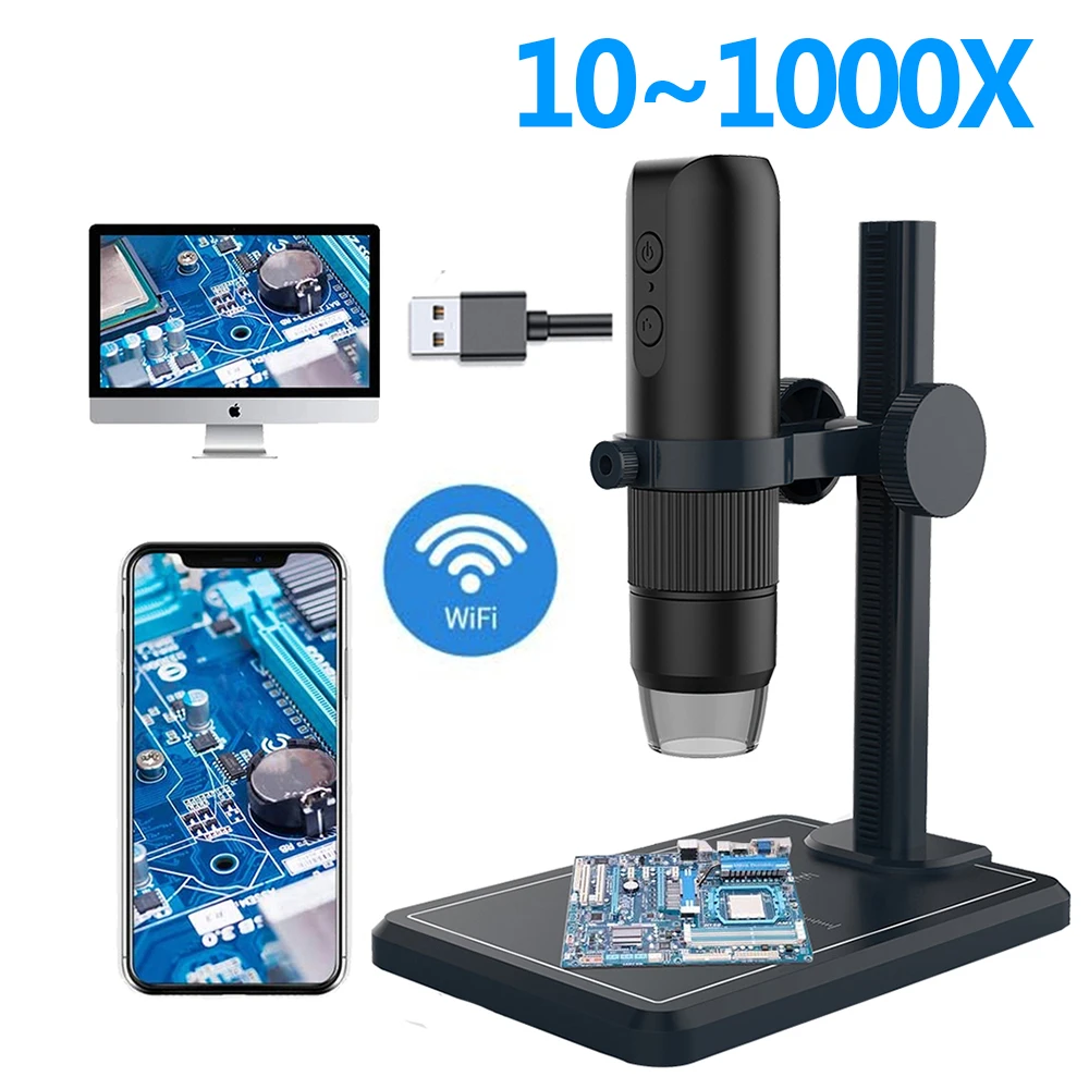 Caméra de microscope numérique avec support idéal Compatible 1600 fois microscope  numérique loupe microscope usb microscope