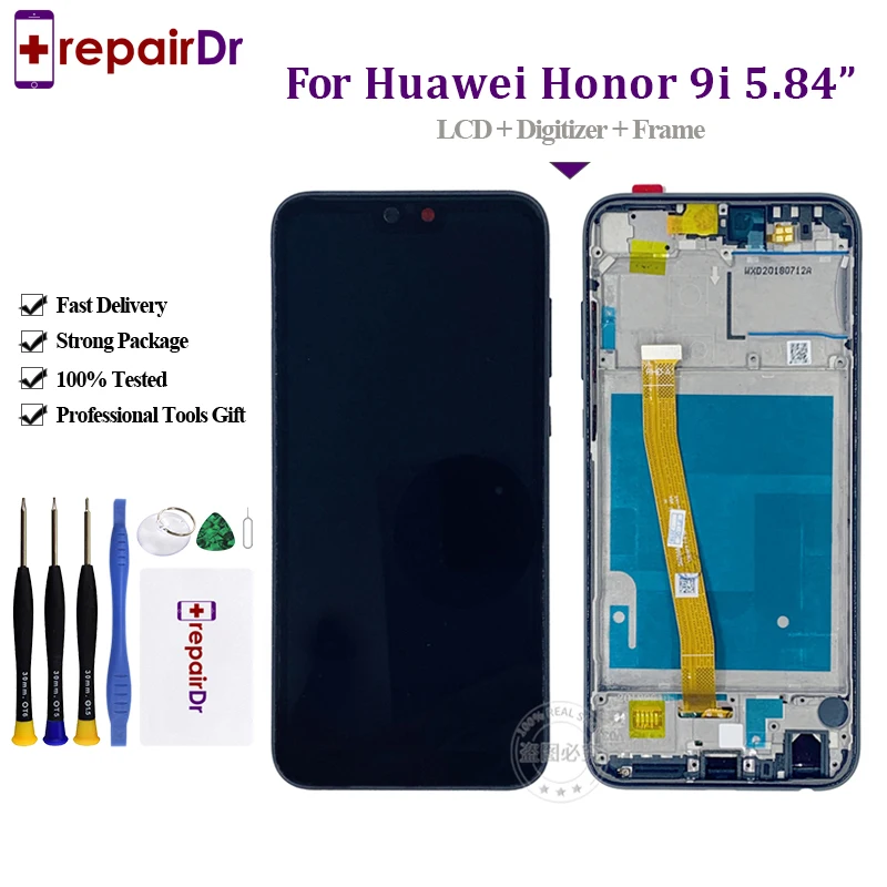 5 шт. для huawei Honor 9i ЖК-дисплей кодирующий преобразователь сенсорного экрана в сборе с рамкой для huawei Honor 9i/Nova 2i ЖК-экран