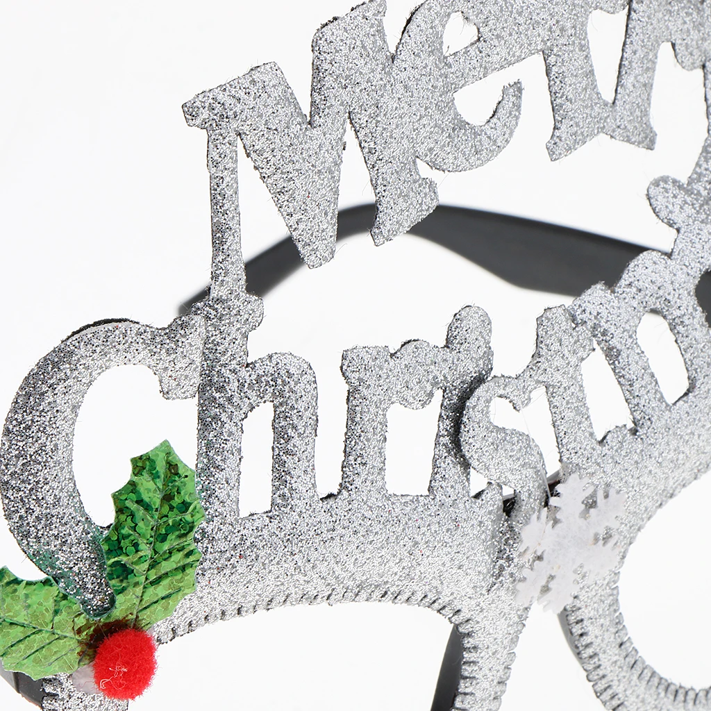 Glitter Merry Christmas Snowflake Sunglasses Novelty Glasses Xmas Party Favors for Parties and Christmas Kids and Adults