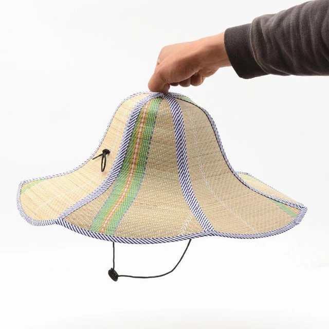 Summer Straw Wide Brim Sun Hat Fishing Straw Hats Foldable Straw