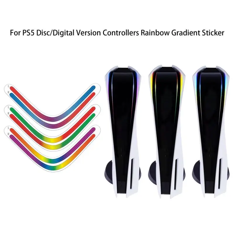 For PS5 Host Light Bar Rainbow Gradient Sticker For Playstation 5 Console LED Luminous Light Bar Self Adhesive Decals