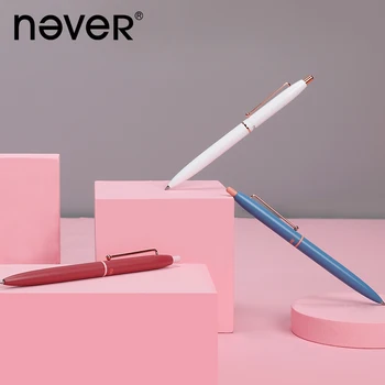 

Never Nordic Series Minimalist Gel Pen Black 0.5 Press Pen Push-type Ins Cold Wind Heavy Feel Metal Pen Office Stationery