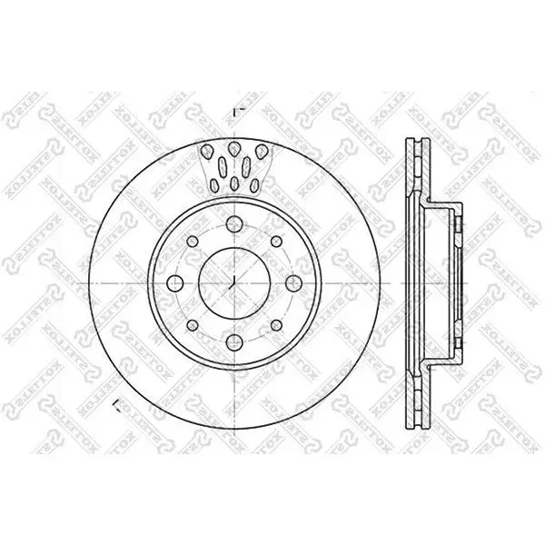 Диск тормозной передний Fiat Palio 1.0-1.6/1.7TD96 STELLOX 6020