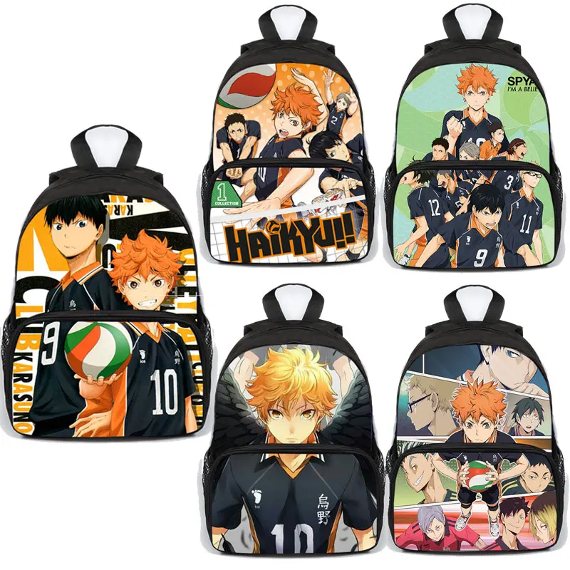 

13 Inch Anime Volleyball Haikyuu! backpack canvas Boys Girls Teenagers schoolbag Rucksack men women shoulder travel bag