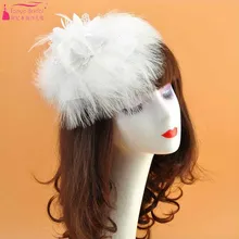 Свадебные шляпы феи с перьями, Романтические свадебные головные уборы, белые/красные/черные/розовые/синие головные уборы, аксессуары ZH054