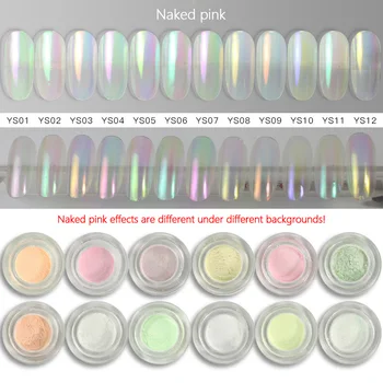 

Ice Through Nude Pink Aurora Pink Web Celebrity Nail Illusion Mermaid Mirror Flour Magic Mirror Powder Nail Shine Powder TSLM1
