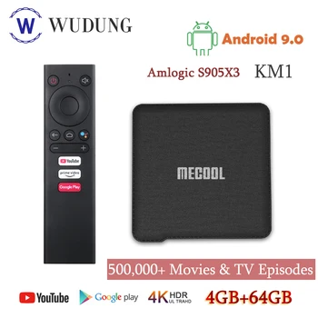 

2020 Mecool KM1 TV Box Amlogic S905X3 Quad Core Android 9.0 4G 64G 4K Voice Control Support Youtube 4K Dual Wifi Set Top Box