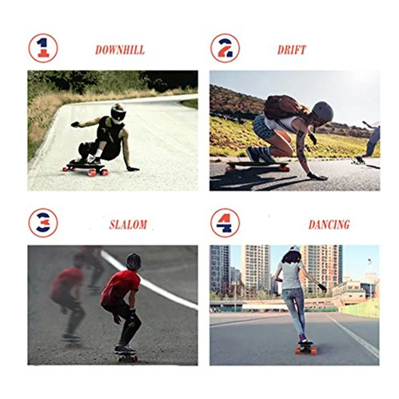 Electric longboard dual hub motor 4 wheels hoverboard skateboard scooter 500W with Bluetooth control (14)