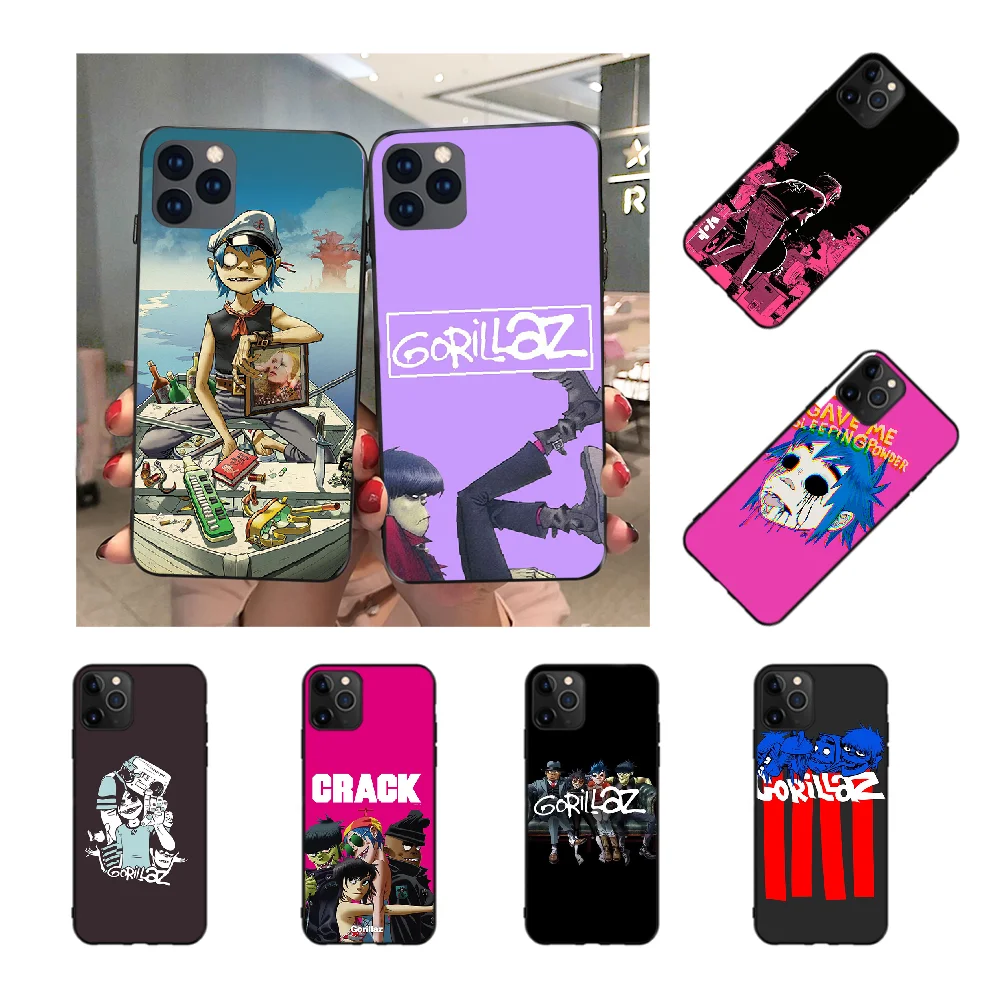 NBDRUICAI Gorillaz band мягкий черный чехол для телефона iPhone 11 pro XS MAX 8 7 6 6S Plus X 5S SE XR