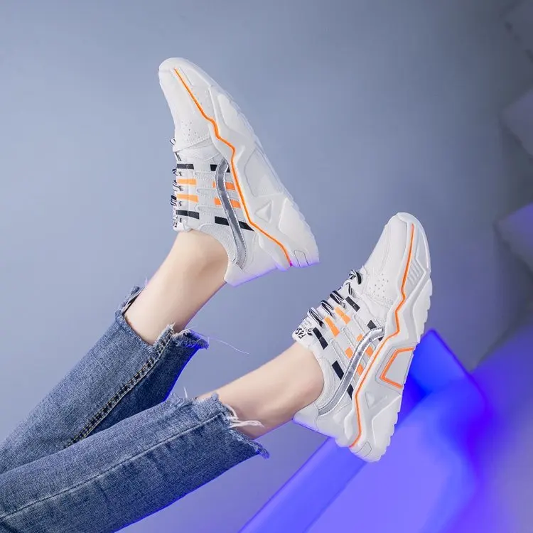 Women Fashion Sneakers Platform Sneakers Lace-up Ladies Brand Chunky Causal Shoes Woman Basket Sports Shoes Chaussure Femme