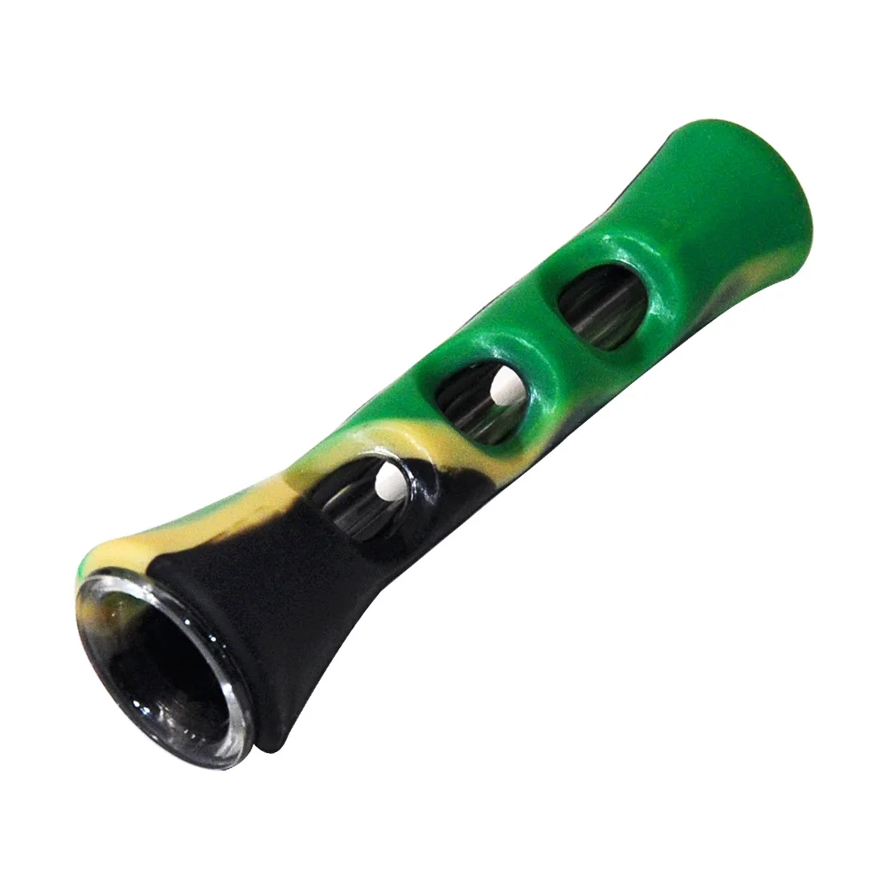 HORNET форма рога FDA Силикон и Стекло Курительная травяная труба 20 мм один htter Dugout Pipe