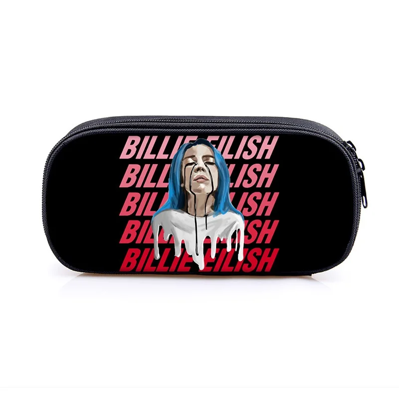 Чехол для карандашей Billie Eilish для студентов, сумка для канцелярских принадлежностей для мальчиков и девочек, Высококачественная коробка для карандашей с рисунком аниме, Детская сумка для ручек - Цвет: 2