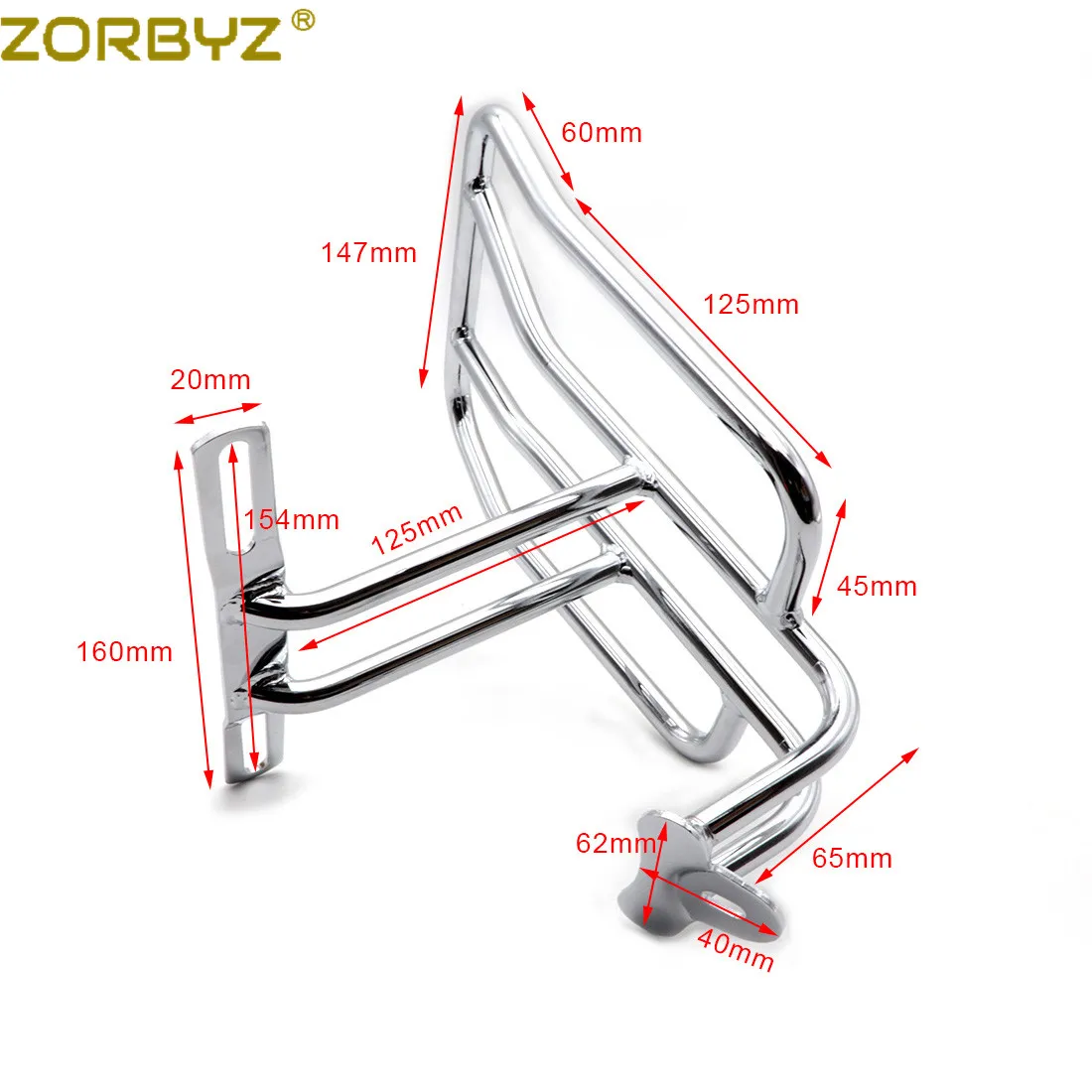 ZORBYZ Motorcycle Chrome Steel Rear Luggage Rack Carrier For Harley Sportster XL883 1200 Custom motorcycle luggage rack