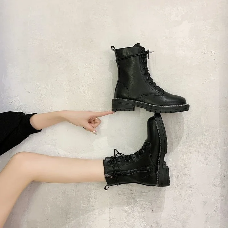 Winter Boots Shoes Women's 2021 New Leather Women's Large 35-43 Snow Boots Wool Warm Non Slip Women's Ankle Boots