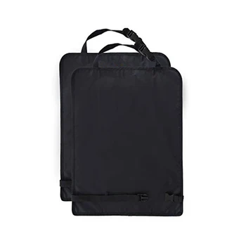 

2 Pcs Auto Practical Seat Back Kids Car Kick Mat Waterproof Protective Easy Clean Oxford Fabric Anti Dirty Cover Universal Black