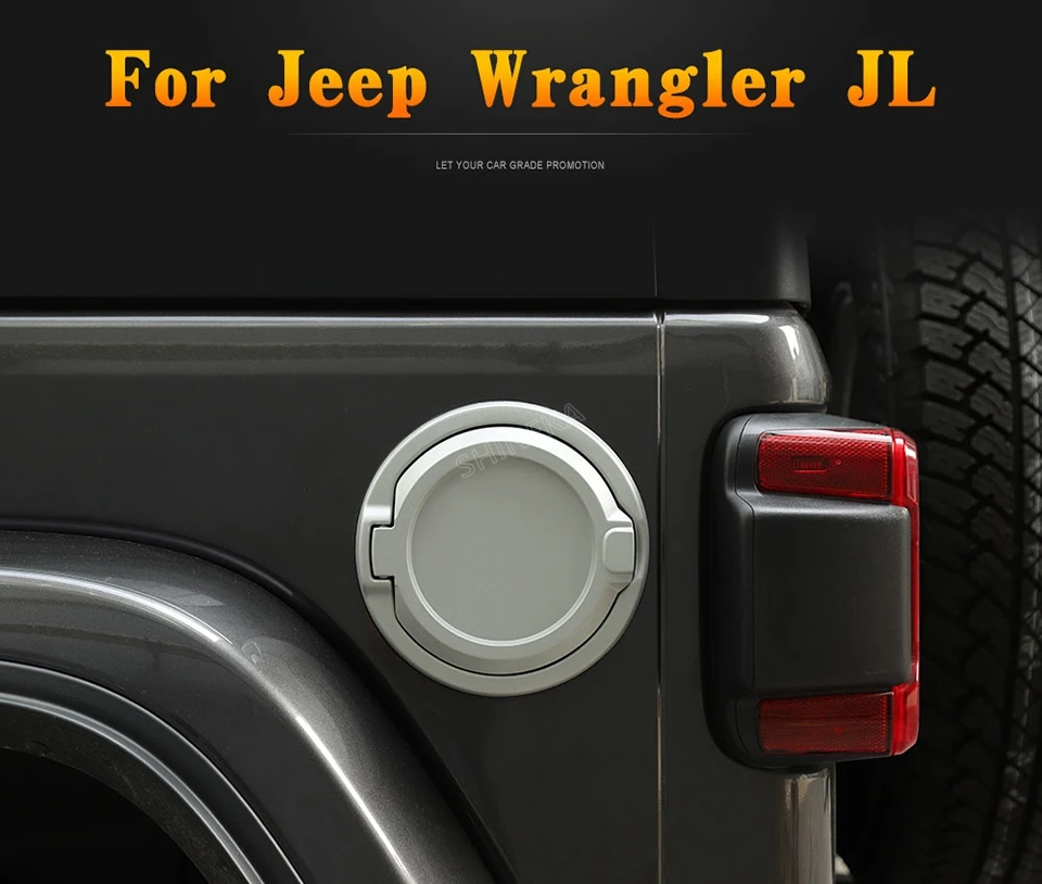 1 SHINEKA Tank Covers Gas Tank Cap Fuel Filler Door Cover for Jeep Wrangler JL 2018 Unlimited 24 Door
