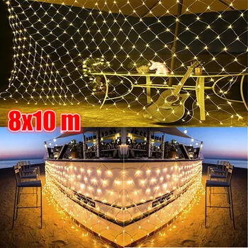 

2000LED 8x10m String Light Ourdoor/Indoor Fairy Fishing Net String Light IP44 8modes For Park Garden House Holiday Party Dercora
