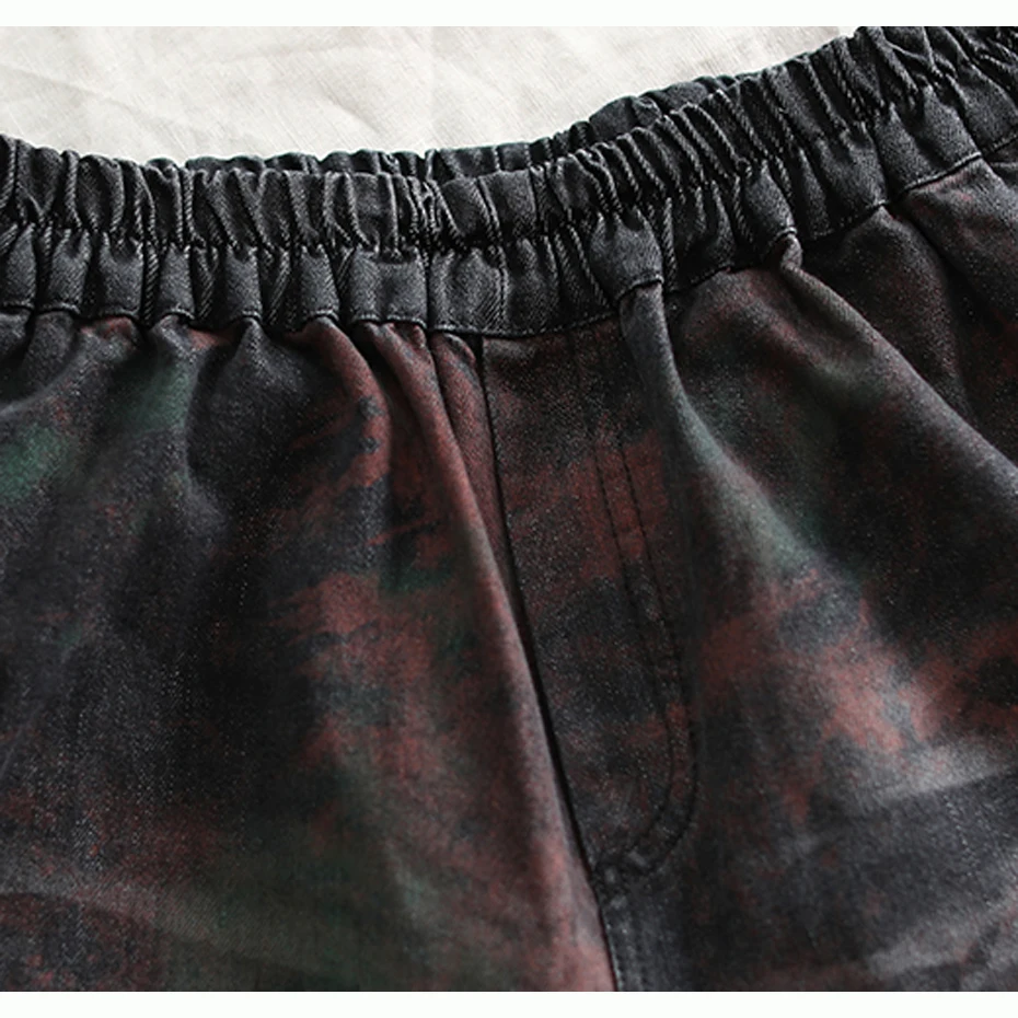 Women Jeans Denim Pants Bottoms Bleached Print Straight Big Loose Oversized Retro Fashion Casual for Autumn Winter AZ46181920