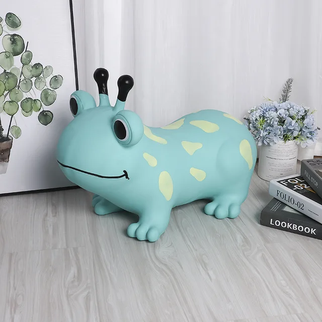 Children Inflatable Frog Sports Toys Ride on Animal Jumping Horse Bouncy Toys for Kids Baby Thicken PVC 55*25*50cm 2
