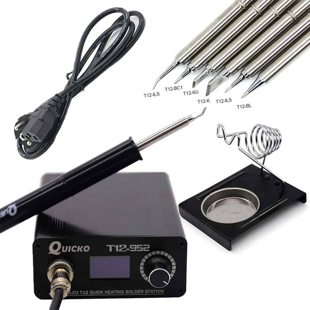 T12 952 OLED Quick heating digital soldering station T12 P9 handle with soldering iron tips electronic solder high quality|Soldering Stations| - AliExpress