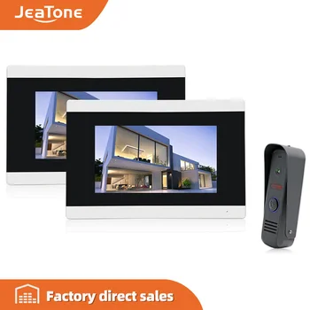 

Jeatone 7" Touch-Screen Video Door Phone Doorbell Intercom IR Camera LCD Monitor Unlocking Electronic Lock System Video record