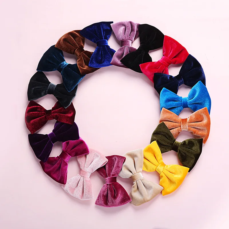 

Bowknot Hairpin Cute Solid Color Kids Hair Bows Big Bows Barrettes Velvet Hair Clip For Women Girls Hair Accessories For Girls