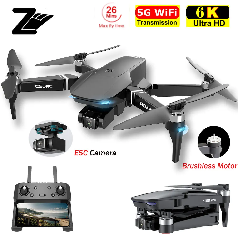 Новый GPS Дрон S189 с двойной камерой 4K HD профессиональный 5G WIFI FPV дроны бесщеточный Mtor Радиоуправляемый