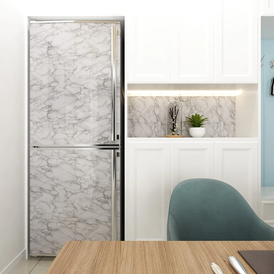 1M/2m Marble Waterproof Countertop Wall Stickers Vinyl Self Adhesive Wallpapers Decorative Film Kitchen Cabinets Contact Paper