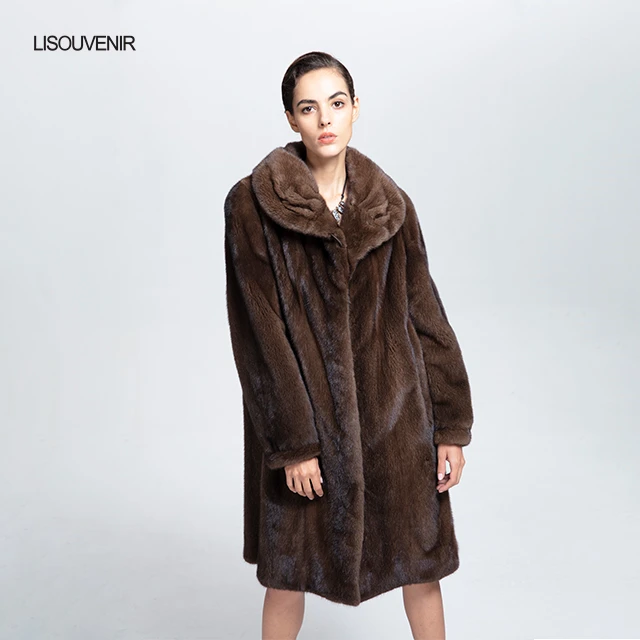 Lisouvenir стиль Настоящее меховое пальто из норки меховая одежда теплая мягкая Роскошная зимняя куртка из натурального меха норки с капюшоном для женщин