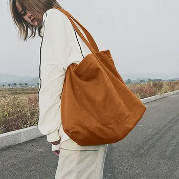 

Large Capacity Canvas Totes Women Solid Handbag Armpit Bag For Work Beach Lunch Travel And Shopping Grocery Student Schoolbag A3