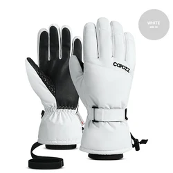 Copozz Premium Insulated Winter Gloves - Waterproof, Thermal Protection - XXL (White)