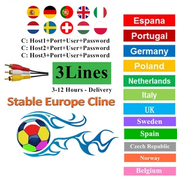 

Europe HD CCCam clines for Satellite tv Receiver 3 lines WIFI FULL HD DVB-S2 Support Spain line cccam Server for 1/2year