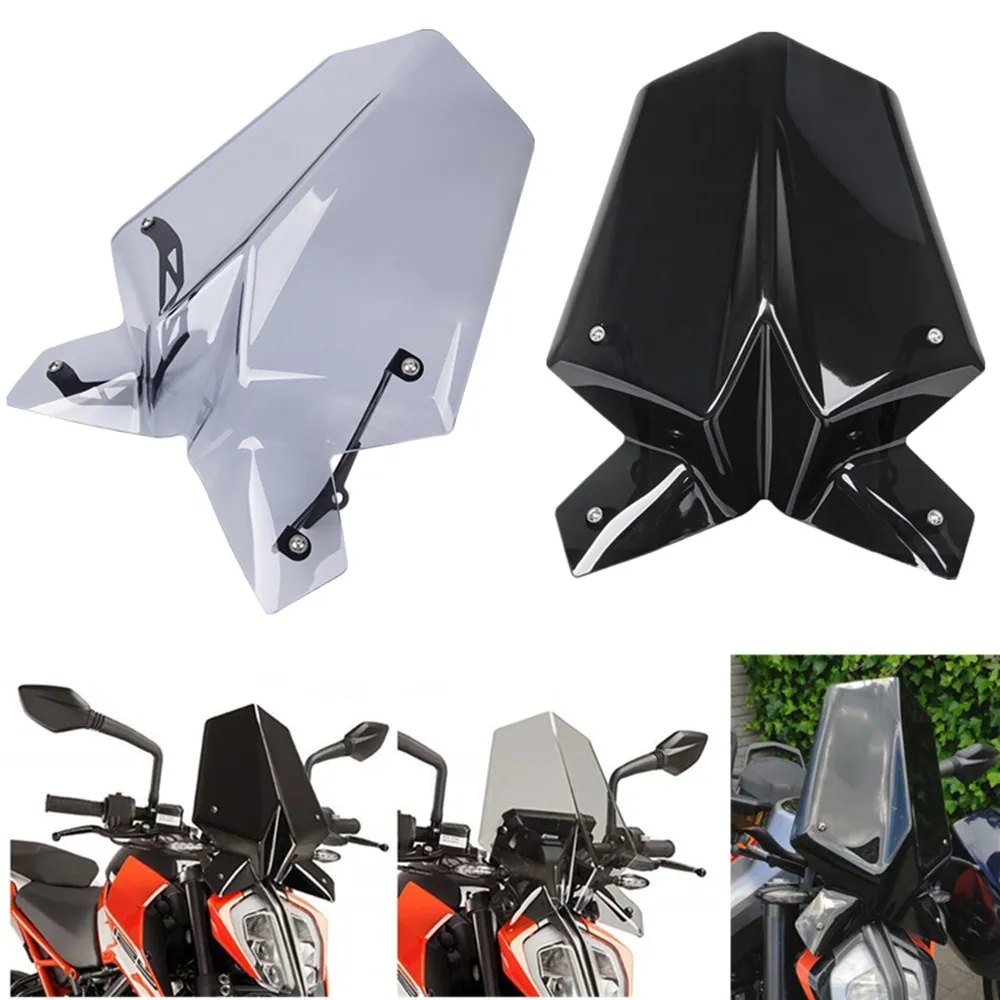 

18 19 Duke790 Motorcycle Sports Windshield WindScreen Visor Viser For KTM Duke 790 2018 2019 Double Bubble Wind Deflector