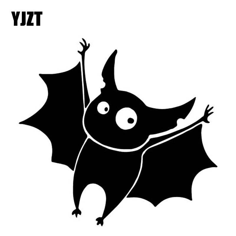 YJZT 15,8 см* 14,9 см мультяшная летучая мышь Милая машина наклейка бампера украшение виниловая наклейка черный/серебристый C4-2472