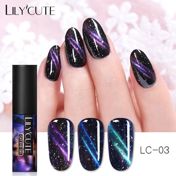 

LILYCUTE 5ml Glow Glitter Magnetic Gel Magnet 7D Cat Eye Fluorescent Luminous Nail Gel Polish Soak Off UV LED Varnish Nail Art