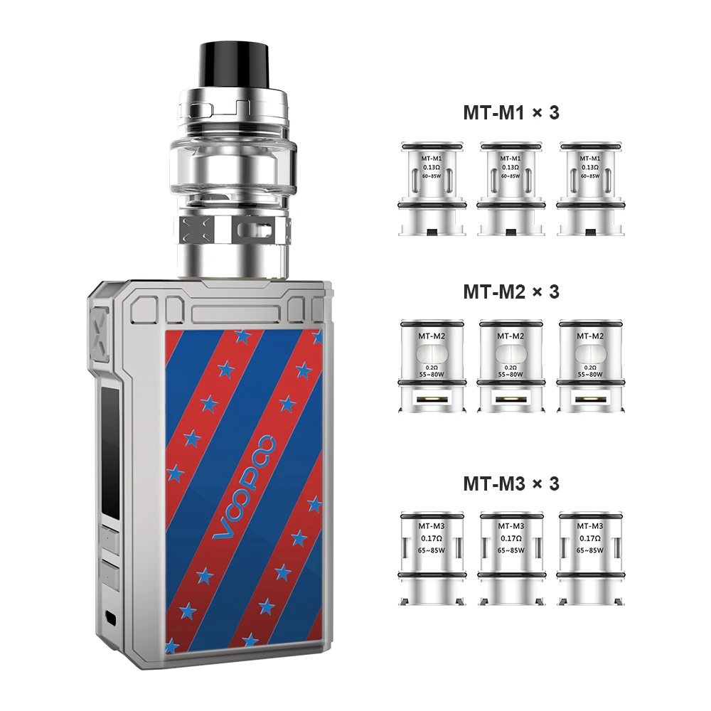 VOOPOO ALPHA коробка на молнии Mod TC комплект с 4 мл Maat Tank сменные катушки 180 Вт испаритель