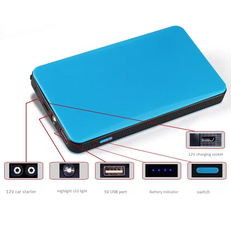 12V многофункциональный автомобильный стартер зарядное устройство power Bank Booster