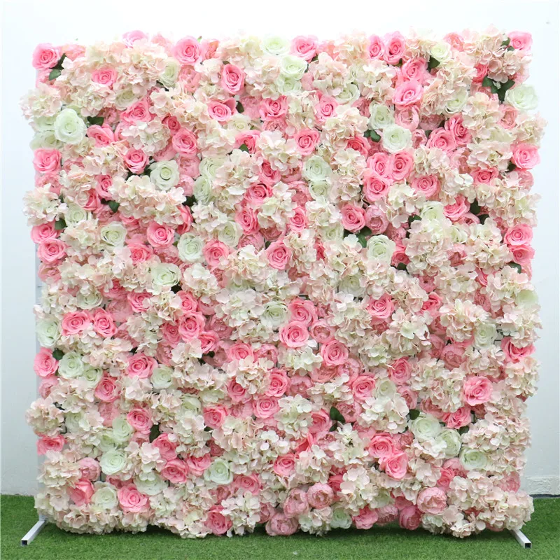 pink white Индивидуальный искусственный цветок стены градиент роза фон стены моделирование завод стены DIY Свадьба отель фотографии двери окна Декор - Цвет: pink white