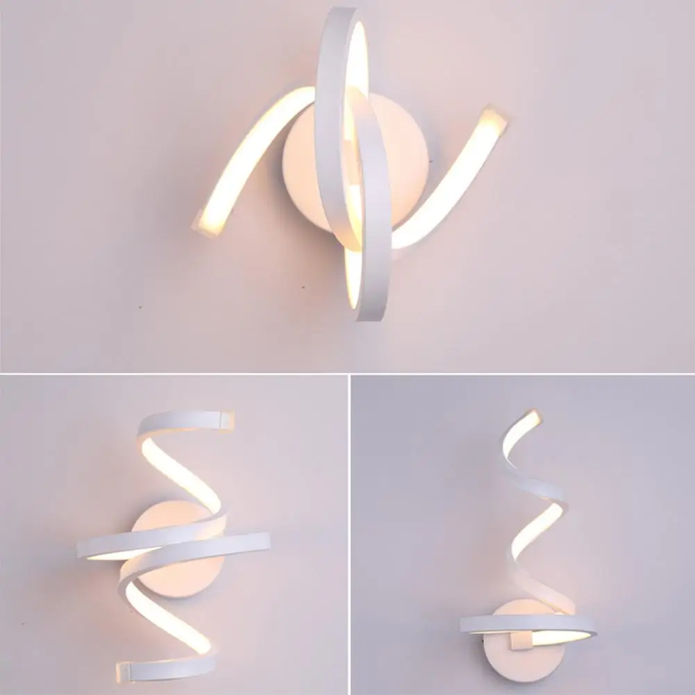

GloryStar Simple Aluminium Metal LED Spiral Wall Light for Living Room Bedside Lamp Bedroom Decor