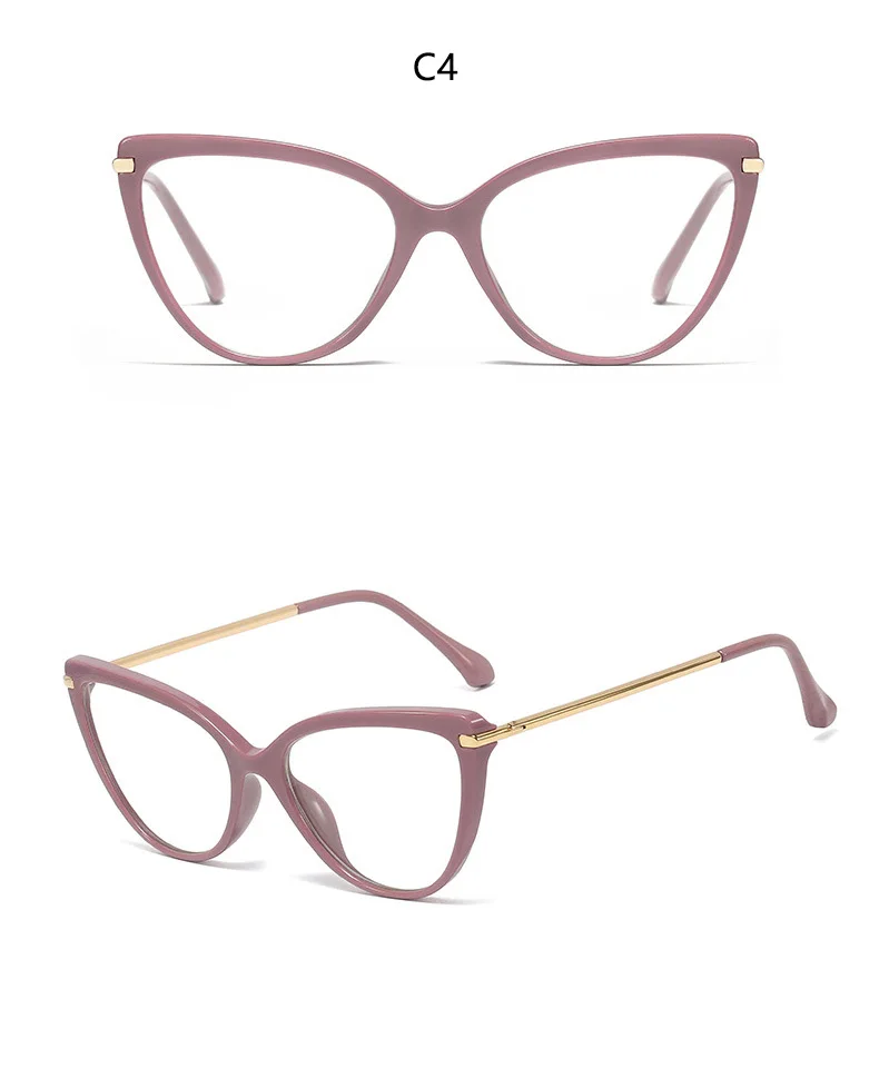 Ретро металлические ножки кошачий глаз оправа для очков женские брендовые дизайнерские очки прозрачные линзы оправа для очков UV400