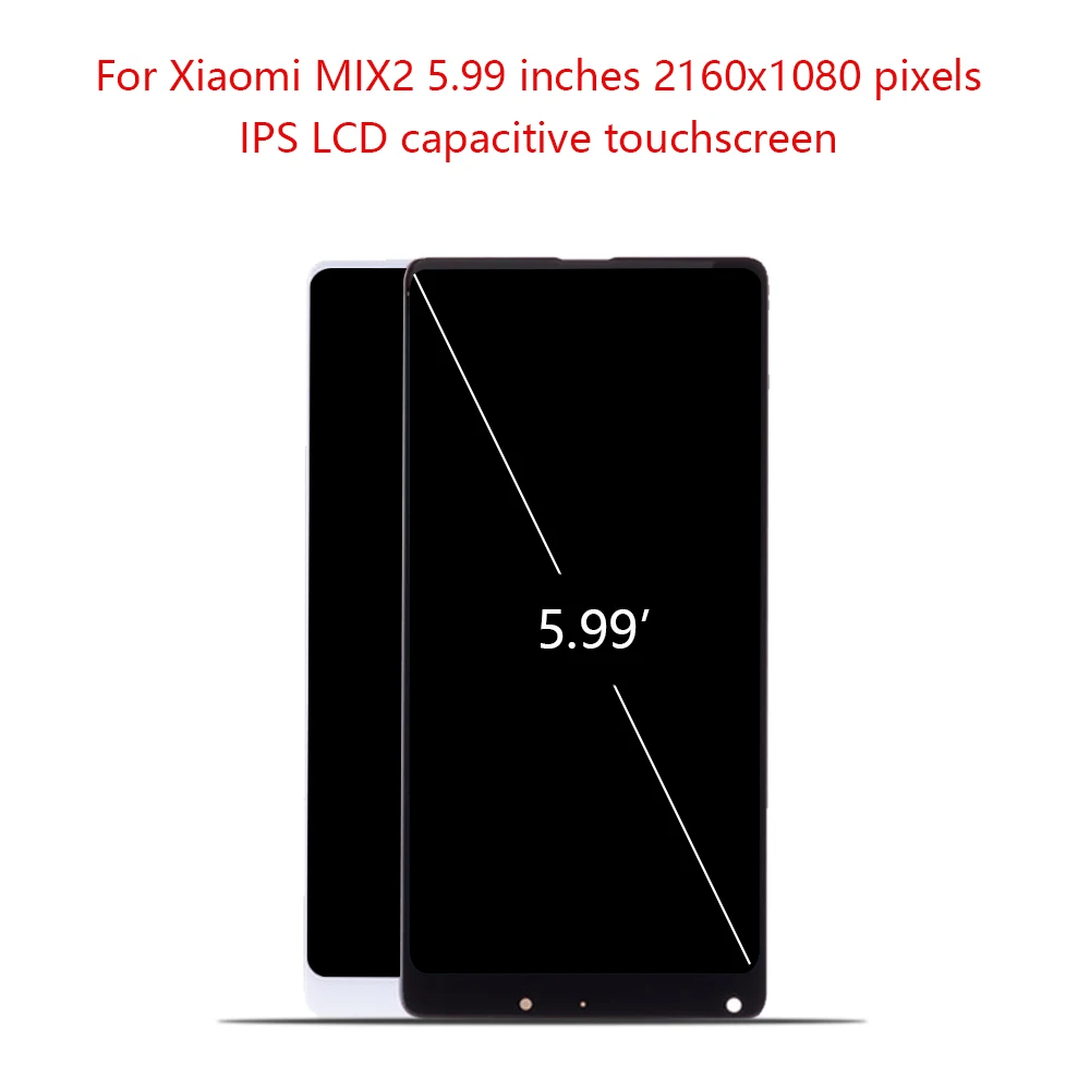 

2160*1080 No Dead Pixel Original Display Touch Screen For MI Mix 2 LCD with Frame Digitizer Phone Repair Replacement Parts#