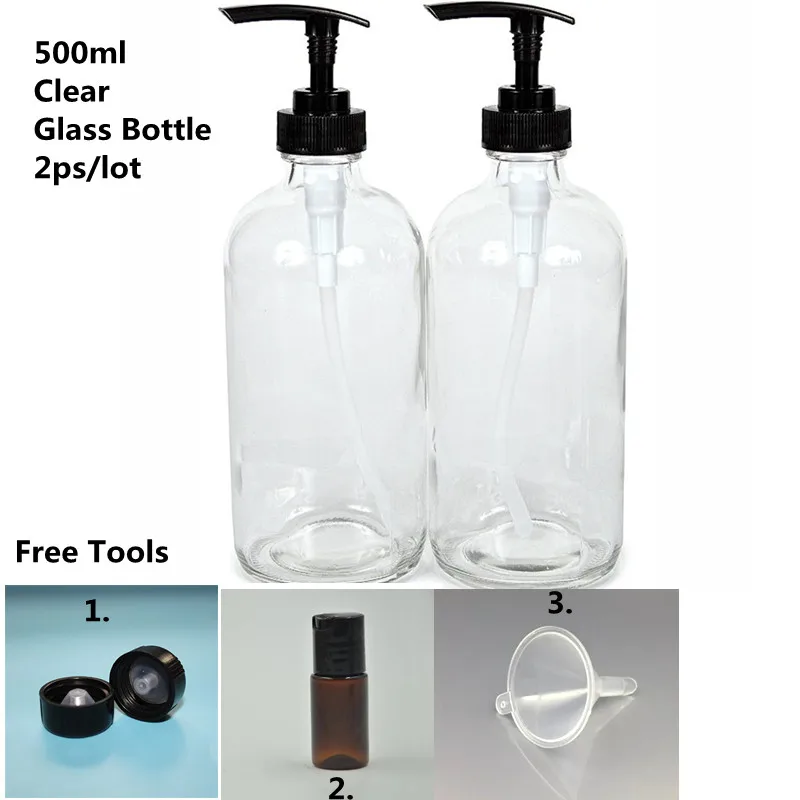 Download 16 Ounce Clear Glass Boston Bottles W Pump Dispensers 2 Pack Refillable Lotion Liquid Soap Pump Bottles Bpa Free Refillable Bottles Aliexpress