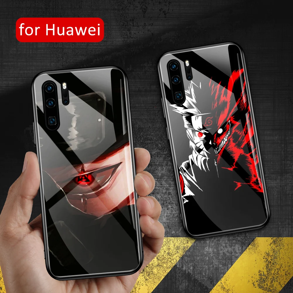 

Anime case For huawei p30 lite Case Glass back cover naruto P20 case for Huawei P9 P10 Plus P20 P30 Pro P20 P30 lite case