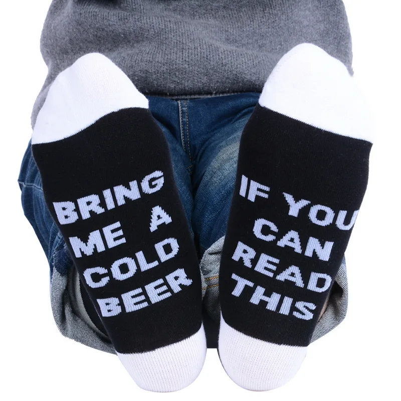 Женские носки с надписями, если вы можете прочесть это, приносят винные повседневные хлопковые носки унисекс для влюбленных, Прямая поставка