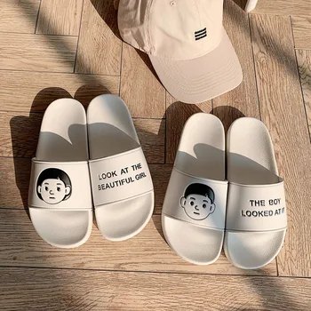 

2019 Unisex Slippers Fashion Summer lovely Couple Casual Slip On Bathroom Slippers Beach Flip Flops Woman Indoor Shoes ME529